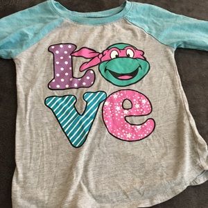 Girls ninja turtle long sleeve tee